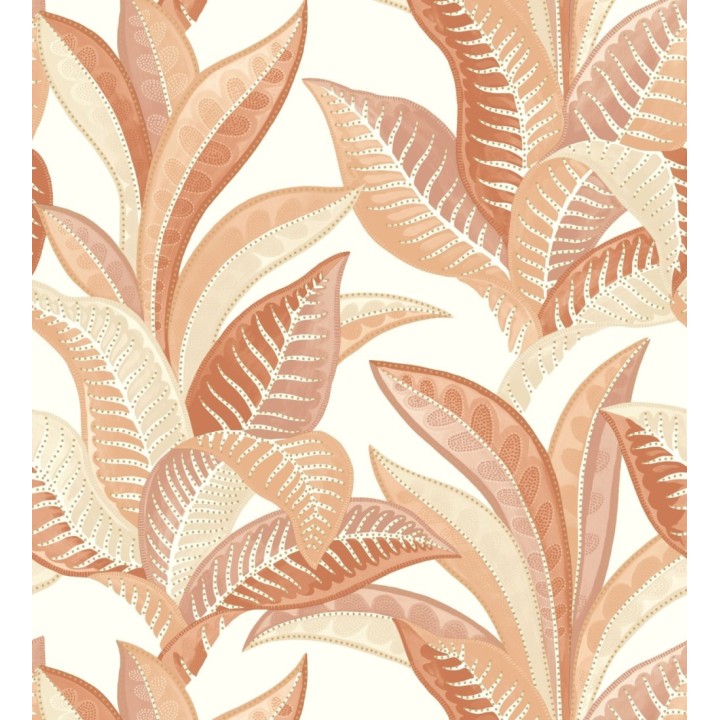 Papel pintado de algas marinas color coral - Jady 128753