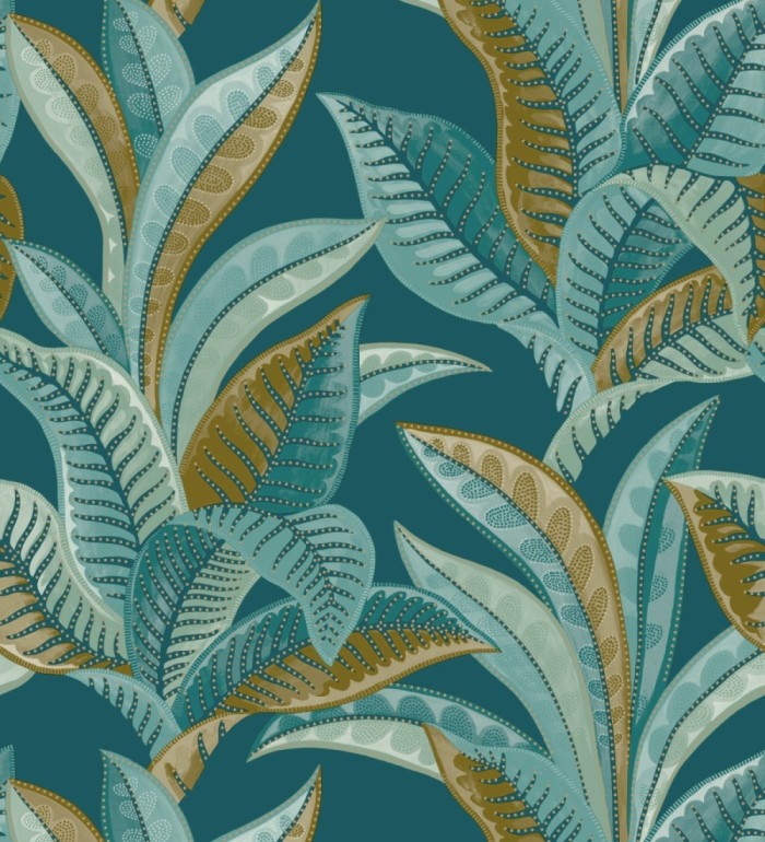 Papel pintado de algas marinas fondo turquesa - Jady 128754