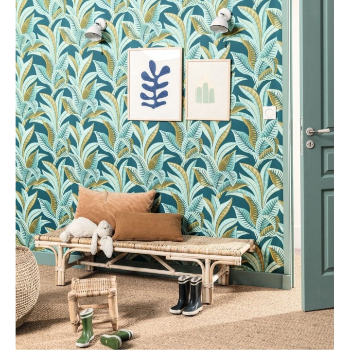 Papel pintado de algas marinas fondo turquesa - Jady 128754