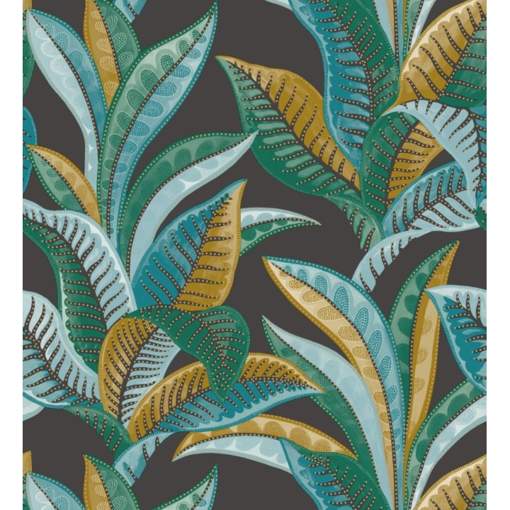 Papel pintado de algas marinas fondo negro - Jady 128755