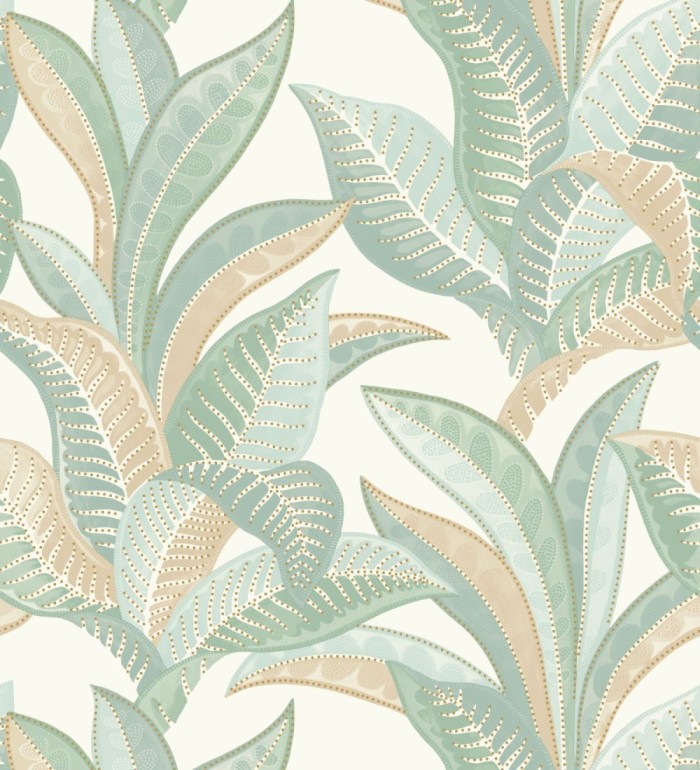 Papel pintado de algas marinas color verde agua - Jady 128756