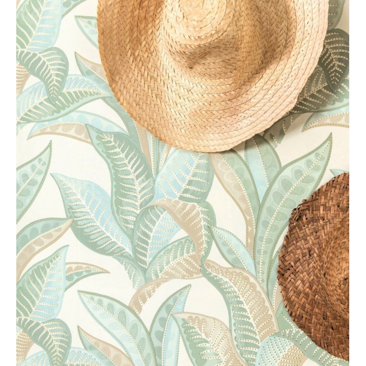 Papel pintado de algas marinas color verde agua - Jady 128756