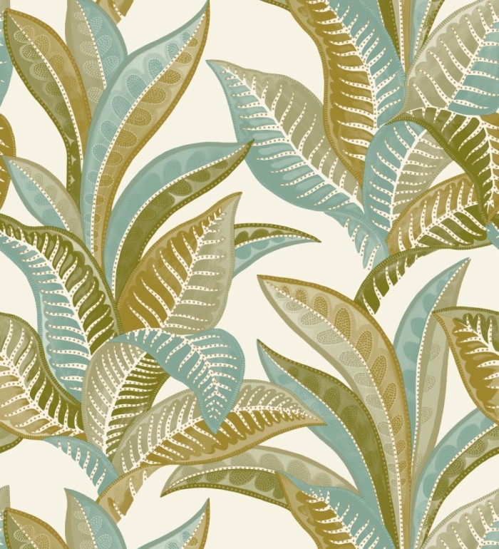 Papel pintado de algas marinas tonos verde - Jady 128757