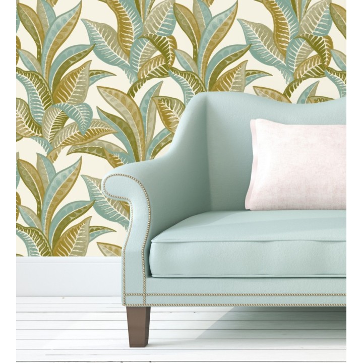 Papel pintado de algas marinas tonos verde - Jady 128757