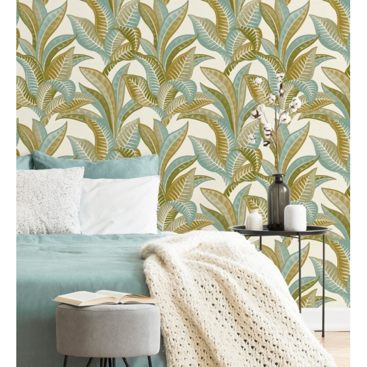 Papel pintado de algas marinas tonos verde - Jady 128757