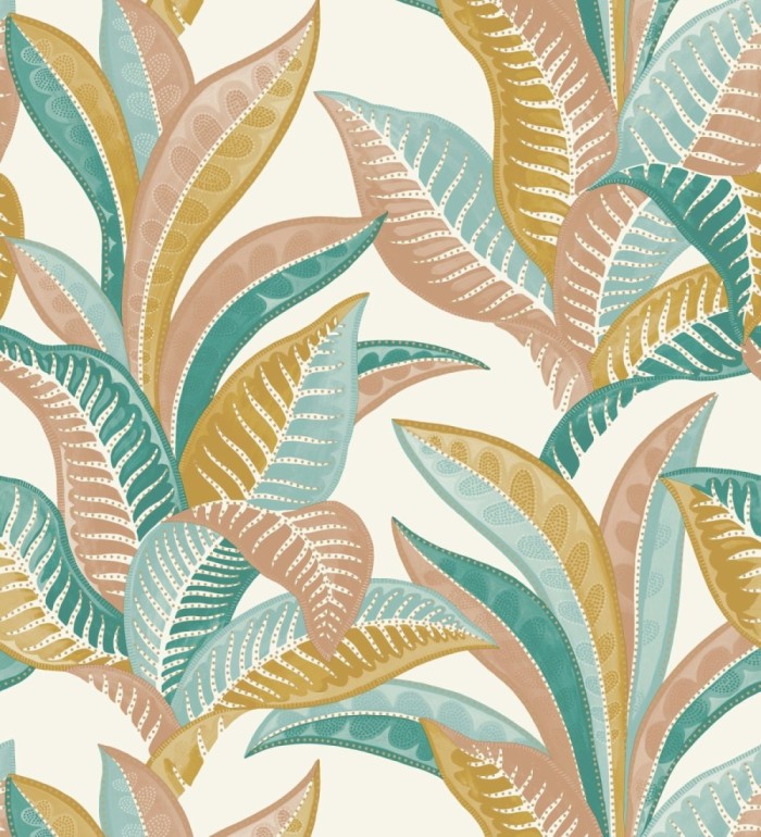 Papel pintado de algas marinas con tonos verdes y ocres - Jady 128758