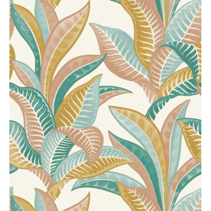 Papel pintado de algas marinas con tonos verdes y ocres - Jady 128758