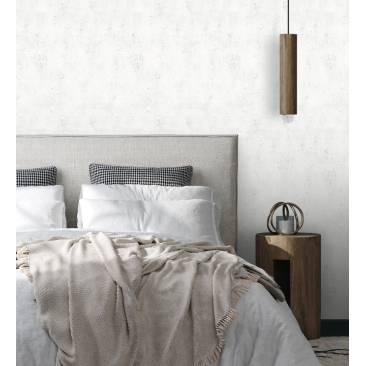 Papel pintado cemento pulido blanco con efectos metalizados - Bremen 128775