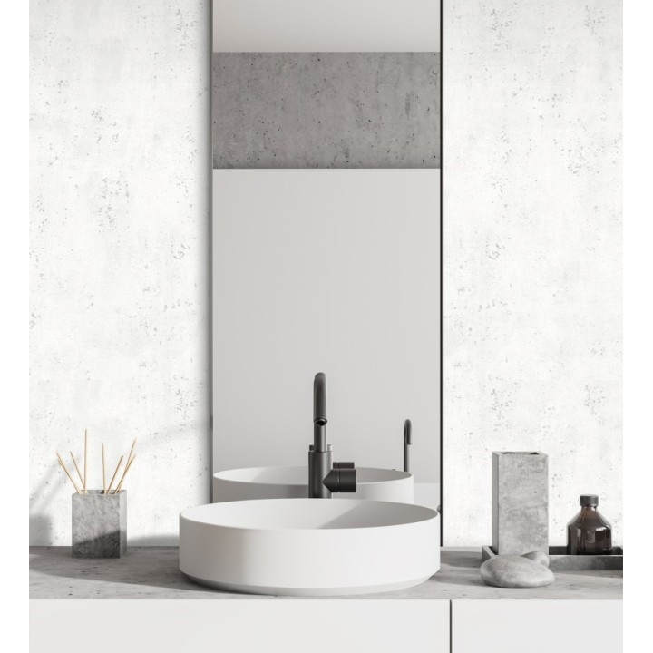 Papel pintado cemento pulido blanco con efectos metalizados - Bremen 128775