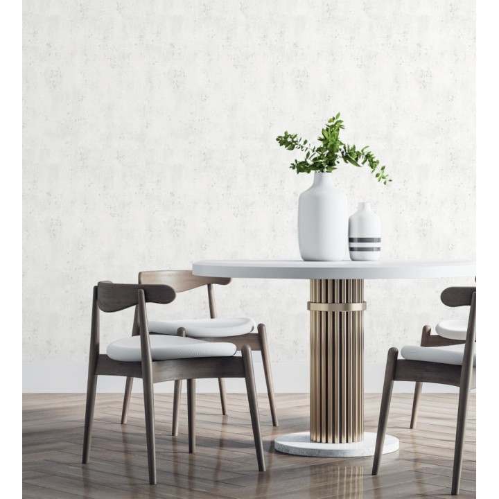 Papel pintado cemento pulido blanco con efectos metalizados - Bremen 128775