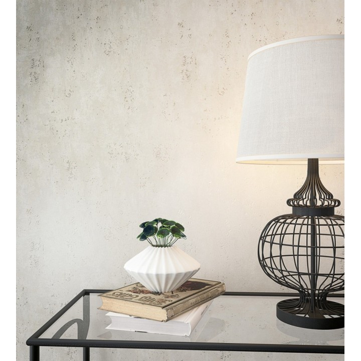 Papel pintado cemento pulido beige con efectos dorados - Bremen 128776