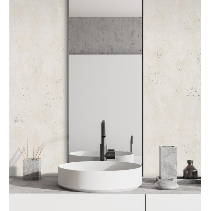 Papel pintado cemento pulido beige con efectos dorados - Bremen 128776
