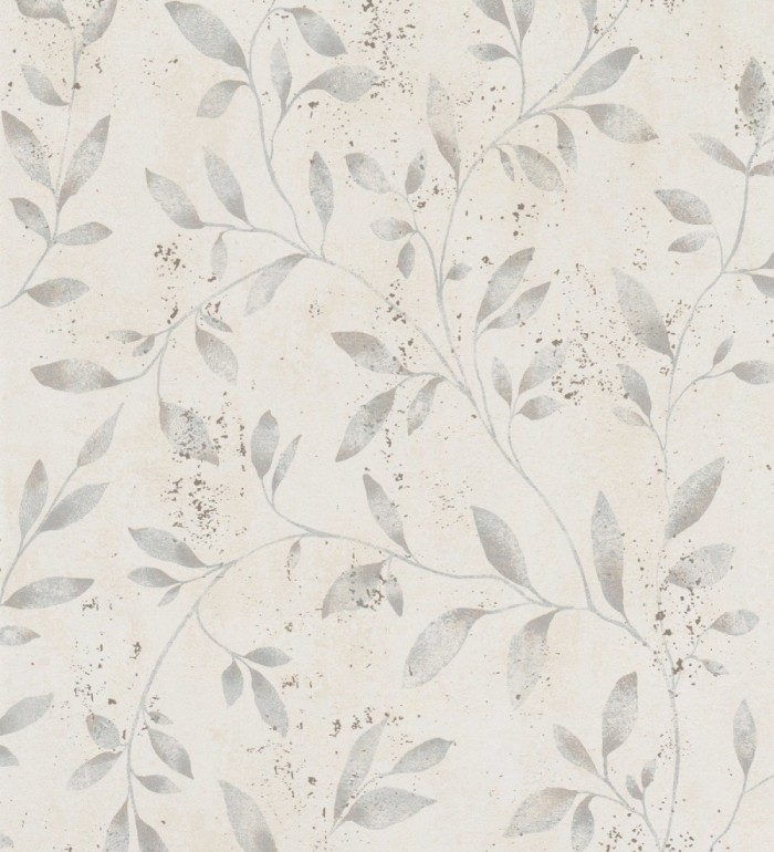 Papel pintado de hojas difuminadas con efectos nacarado - Mila Leaves 128780