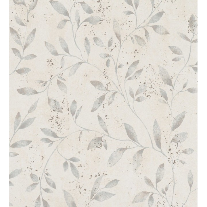 Papel pintado de hojas difuminadas con efectos nacarado - Mila Leaves 128780