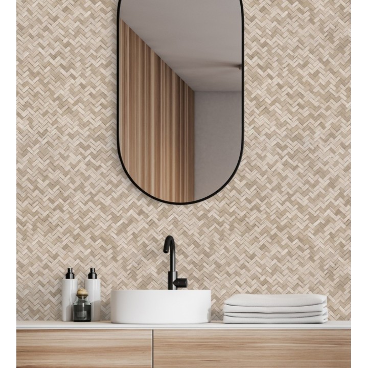 Papel pintado de fibras de ratán en relieve - Rattan Fiber 128781
