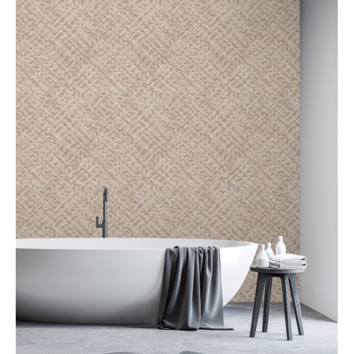 Papel pintado de fibras de ratán en relieve - Rattan Fiber 128781