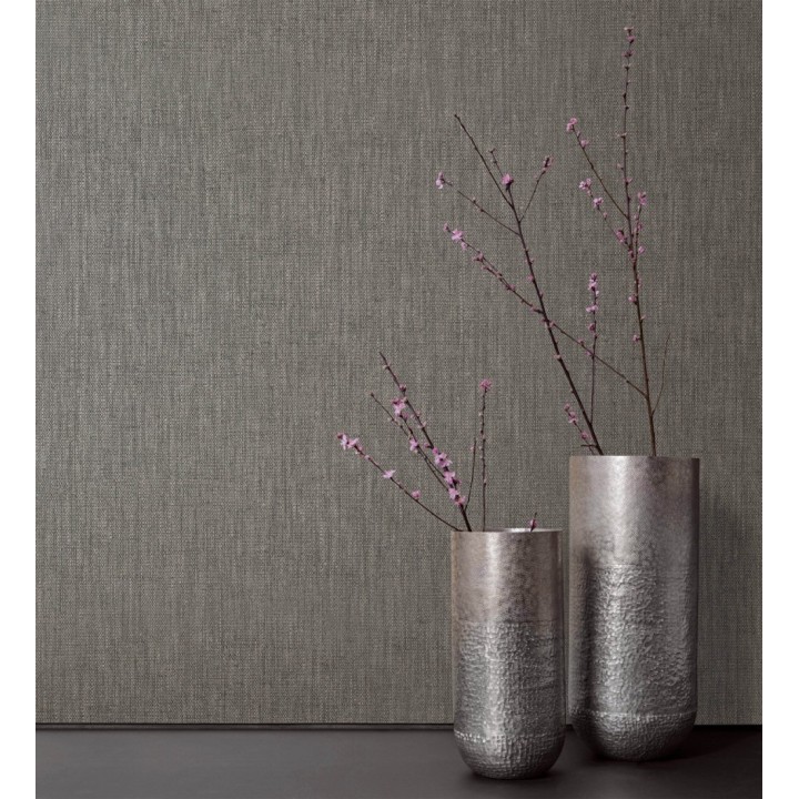 Papel pintado efecto textil marrón con textura en relieve - Renzo Texture 128787