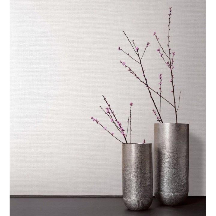 Papel pintado efecto textil blanco roto con textura en relieve - Renzo Texture 128788