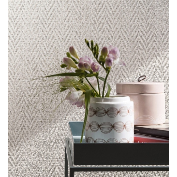 Papel pintado de espigas trenzadas en relieve tono natural - Asgar Spike 128790