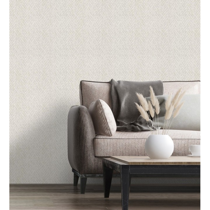 Papel pintado de espigas trenzadas en relieve tono natural - Asgar Spike 128790