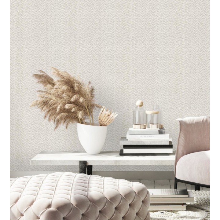 Papel pintado de espigas trenzadas en relieve tono natural - Asgar Spike 128790