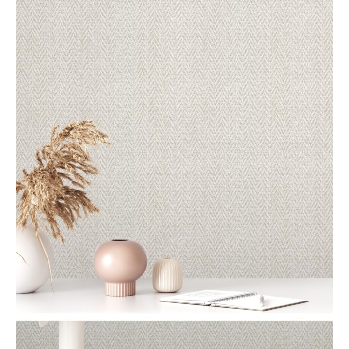 Papel pintado de espigas trenzadas en relieve tono natural - Asgar Spike 128790