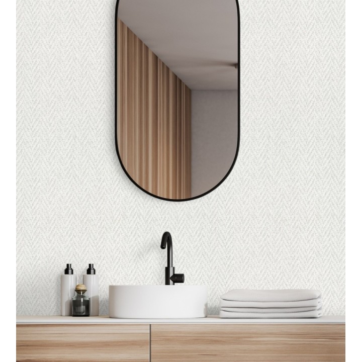 Papel pintado de espigas trenzadas en relieve tono gris claro - Asgar Spike 128792