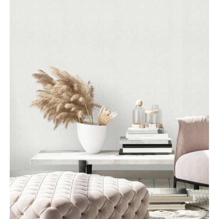 Papel pintado de espigas trenzadas en relieve tono gris claro - Asgar Spike 128792