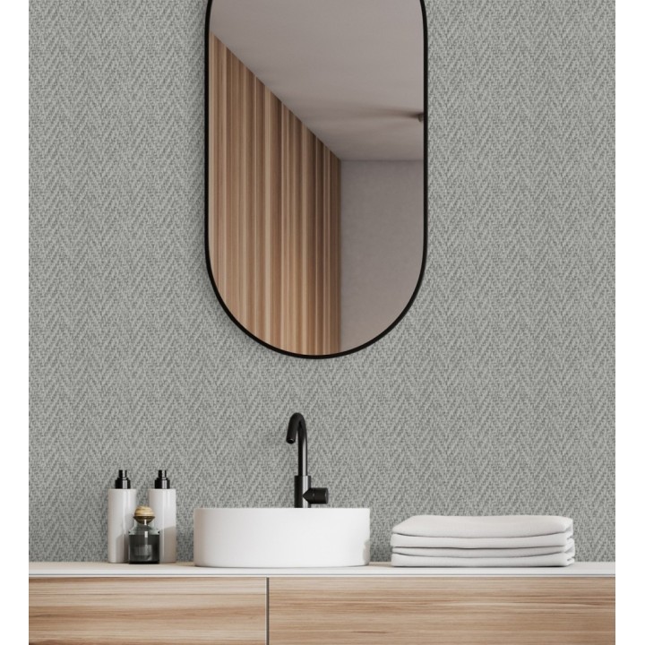 Papel pintado de espigas trenzadas en relieve tono gris oscuro - Asgar Spike 128793