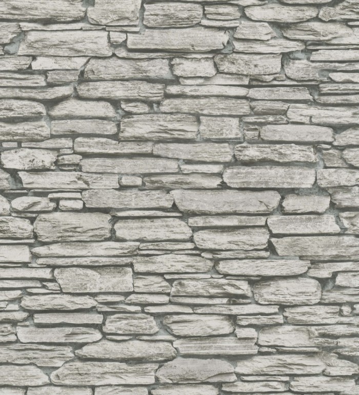 Papel pintado piedra pizarra gris rústica - Columbus Street 128797