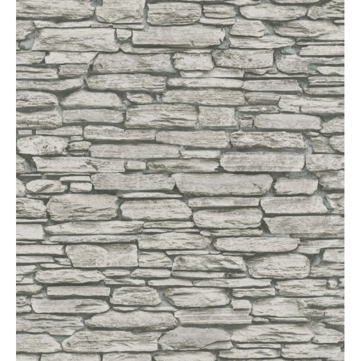 Papel pintado piedra pizarra gris rústica - Columbus Street 128797