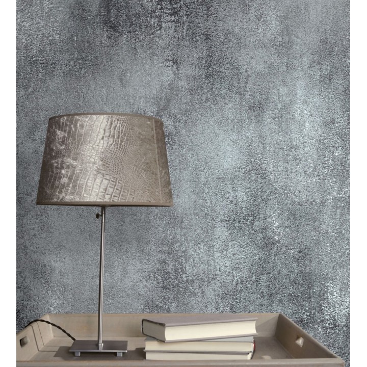 Papel pintado de hormigón estucado en relieve color antracita - Hannover 128801