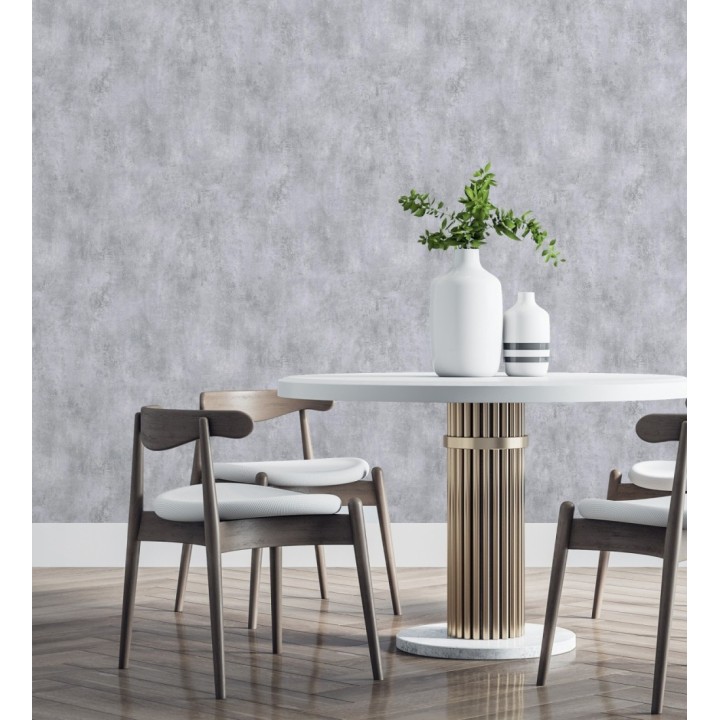 Papel pintado de hormigón estucado en relieve color gris niebla - Hannover 128802