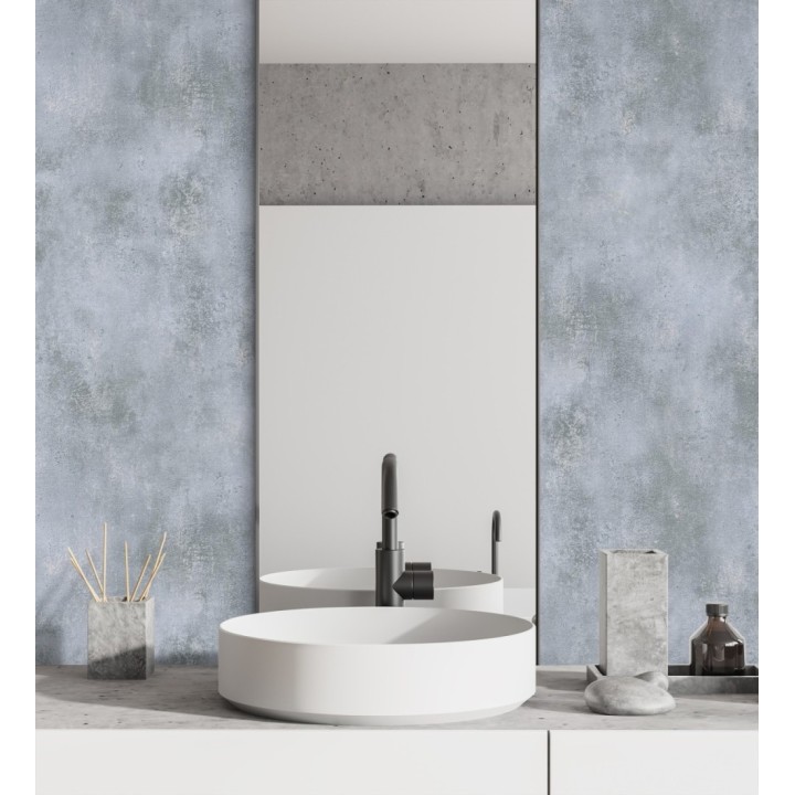 Papel pintado de hormigón estucado en relieve color gris plomo - Hannover 128803