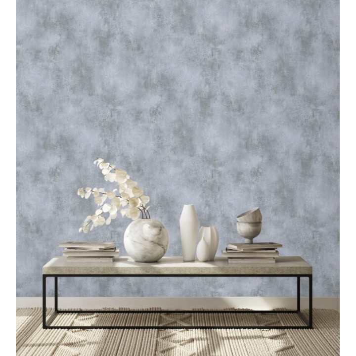 Papel pintado de hormigón estucado en relieve color gris plomo - Hannover 128803