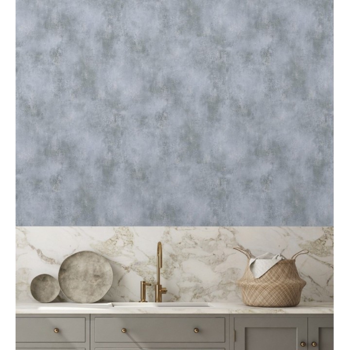 Papel pintado de hormigón estucado en relieve color gris plomo - Hannover 128803