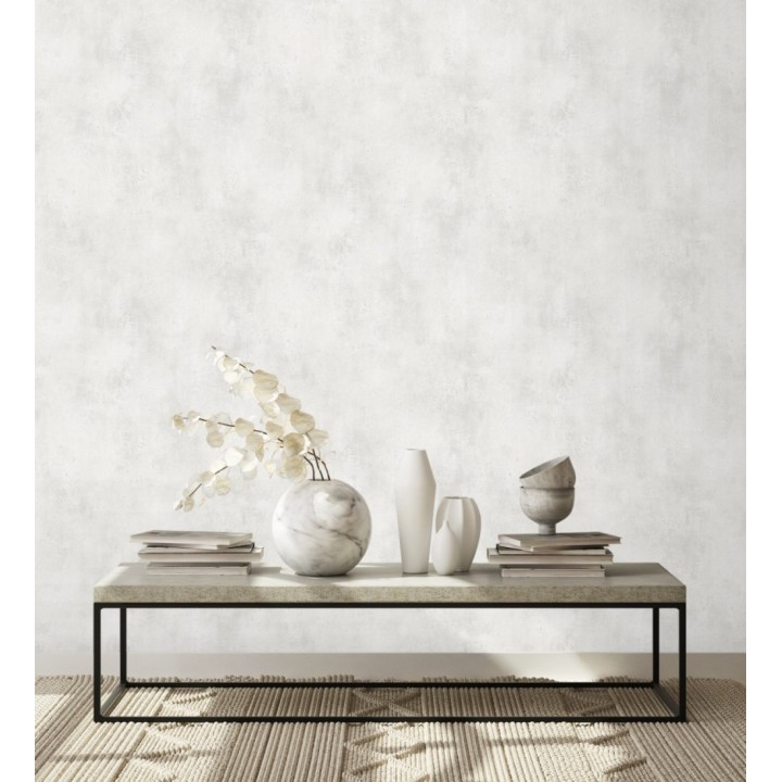 Papel pintado de hormigón estucado en relieve color gris cálido claro - Hannover 128804