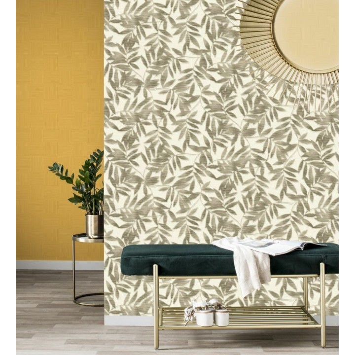 Papel pintado de hojas difuminadas tono marrón - Samara 128810