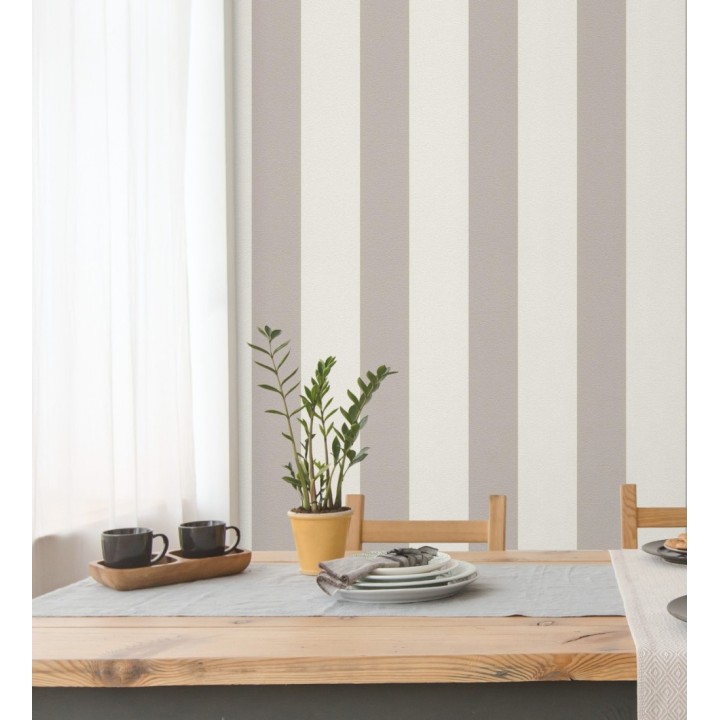 Papel pintado de rayas anchas en pintura texturizada - David Stripes 128817