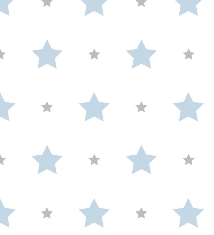 Papel pintado infantil de estrellas azules y grises - Lyari Start 128818