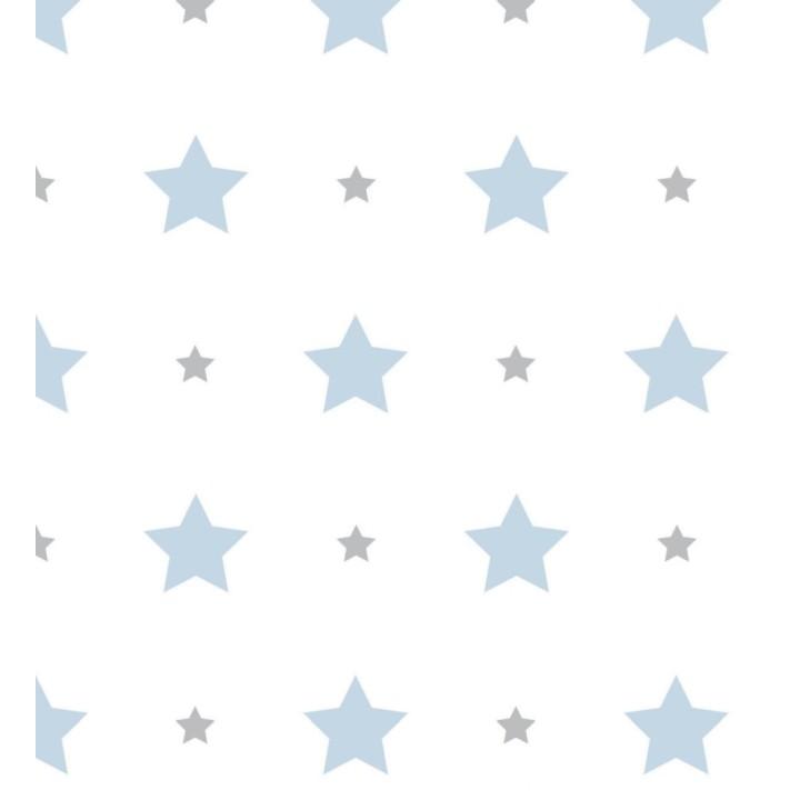 Papel pintado infantil de estrellas azules y grises - Lyari Start 128818