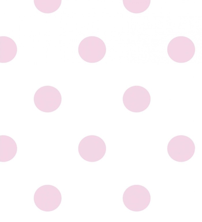 Papel pintado infantil lunares rosas y blanco - Danna Dots 128820