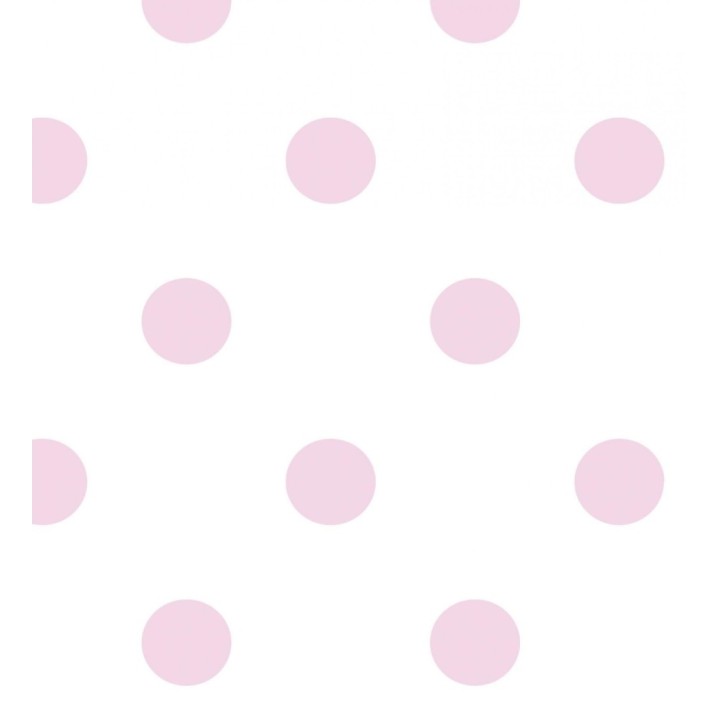 Papel pintado infantil lunares rosas y blanco - Danna Dots 128820