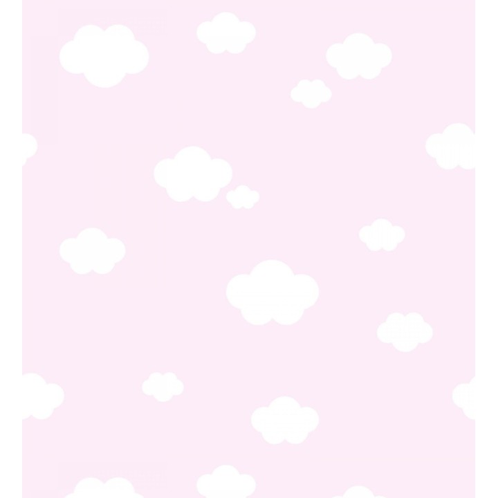 Papel pintado infantil nubes blancas fondo rosa - Zoe Cloud 128823
