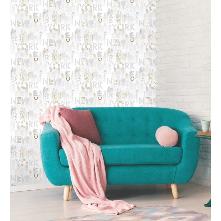 Papel pintado juvenil rascacielos de Nueva York estilo urbano - Daryl City 128830