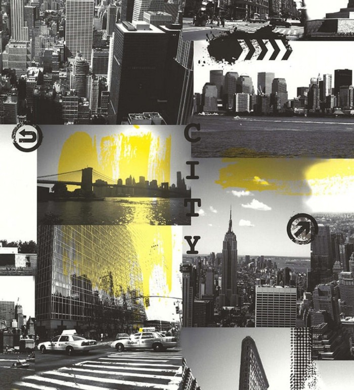 Papel pintado paisajes y monumentos del skyline de New York estilo urbano - Sunset in New York 128836