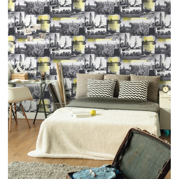 Papel pintado paisajes y monumentos del skyline de New York estilo urbano - Sunset in New York 128836