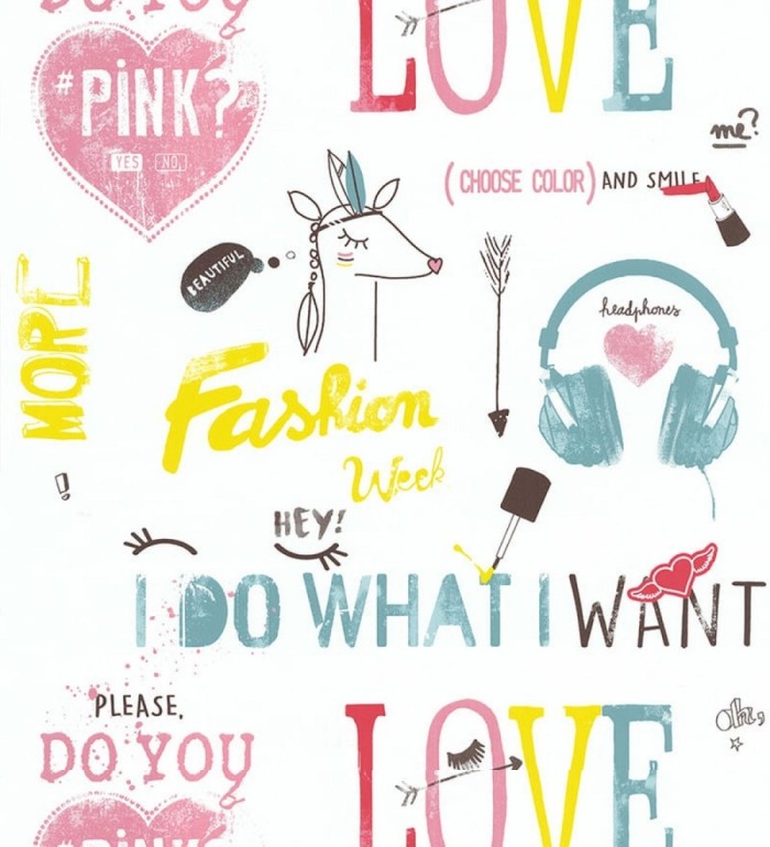 Papel pintado música moda juvenil estilo romántico - Vanity love 128839