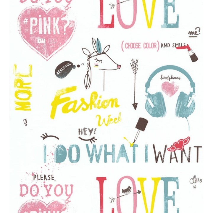 Papel pintado música moda juvenil estilo romántico - Vanity love 128839