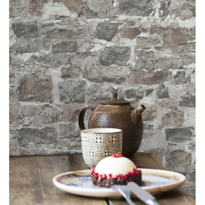 Papel pintado muro de piedra efecto realista - Orlando Street 128840